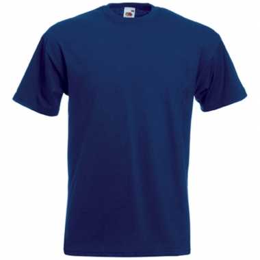 Set van 3x stuks grote maten basis heren t-shirts donkerblauw met ronde hals, maat: 4xl (48/60)