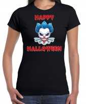 Halloween clown blauw horror shirt zwart voor dames