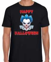 Halloween clown blauw horror shirt zwart voor heren