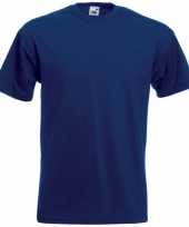 Set van 3x stuks grote maten basis heren t shirts donkerblauw met ronde hals maat 4xl 48 60
